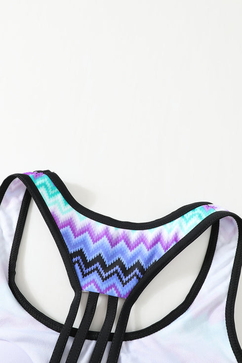 Splicing Scoop Neck Tankini Swimsuit